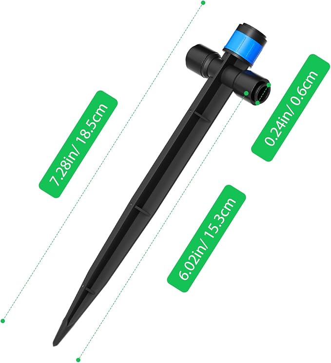 MIXC 20 Packs Drip Emitters for 1/4" Tubing with Adjustable Water Flow,Fan Shape, 360 Degree Sprayer Ideal for Irrigation System