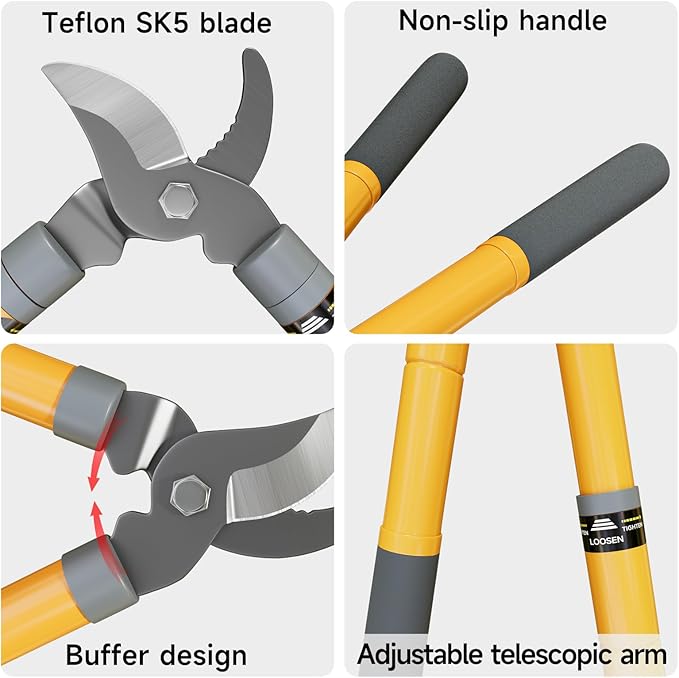 AIRAJ 16-24'' Extendable Loppers for Tree Trimming | Branch Cutter with 1.5“ Cutting Capacity | Loppers for Gardening | Tree Trimmers Long Handle Pruner | Tree Pruner | Branch Trimmer