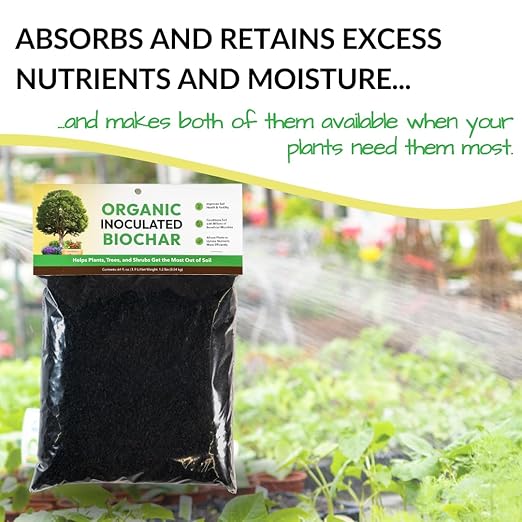 Organic Inoculated Biochar: Helps Plants and Trees Get The Most Out of Soil | Allows Plants to Uptake Nutrients More Efficiently | Contains Millions of Soil-Enriching Micro-Organisms | 64oz Bag