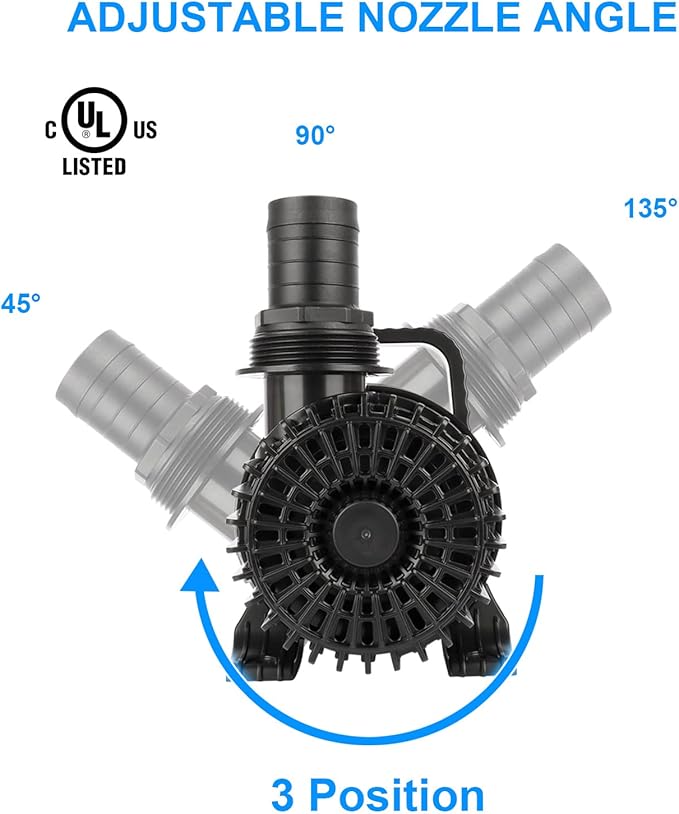 Outdoor Large 8300gph-520W 32.8FT Pond Water-fall & Kio Fish Fountain-s &Garden Pump Submersible IPX8: Long 32.8FT Cord Smart-er & Quieter Duck & Yard &Patio Ponds Pumps, 1 Barrier Pump Bag