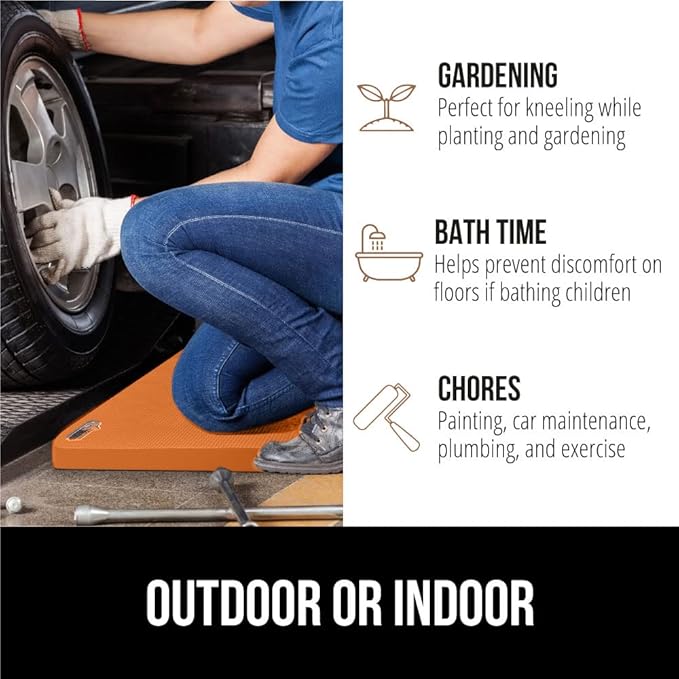 Gorilla Grip Extra Thick Kneeling Pad, Supportive Soft Foam Cushioning for Knee, Water Resistant Construction for Gardening, Bathing Baby, Workout Supplies, Lightweight, Garden Work Gifts