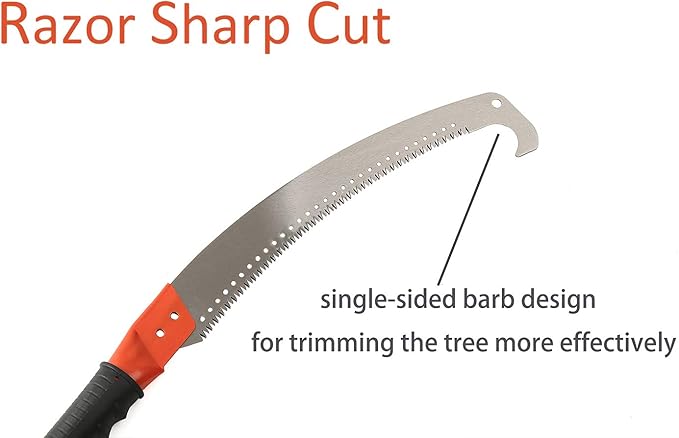 HOSKO 14FT Pole Saw for Tree Trimming, Long Extension Pruning Saw, Blade Tree Trimmer Pole, Manual Pole Cutter for, Yard Garden and Patios Trees Branches Cutting