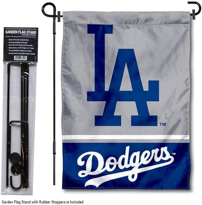WinCraft Los Angeles Dodgers Garden Flag with Stand Holder