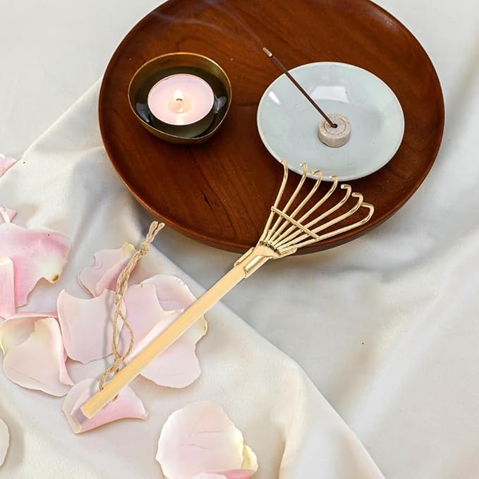 LOGOFUN 6Pcs Mini Zen Garden Rake Miniature Ash Rake Model Small Metal Rake Tiny Rake Planting Tools Decor for Crafts Photo Prop - Gold