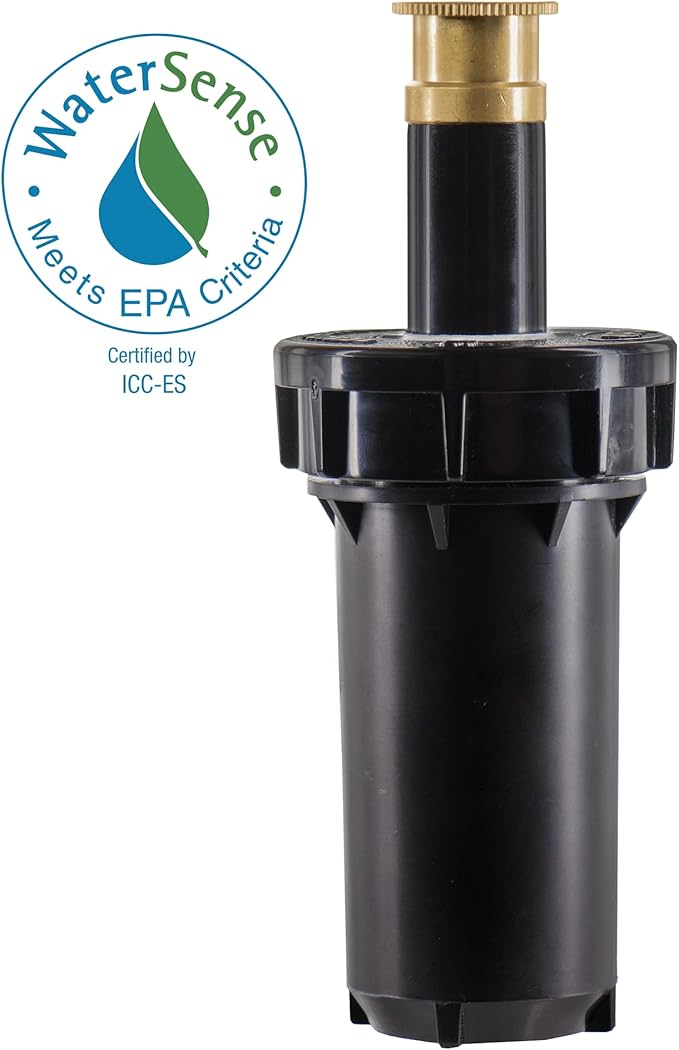 Orbit 80313 Professional Pressure-Regulating Pop-Up Spray Head Sprinkler with Brass Nozzle, 2" Full Spray