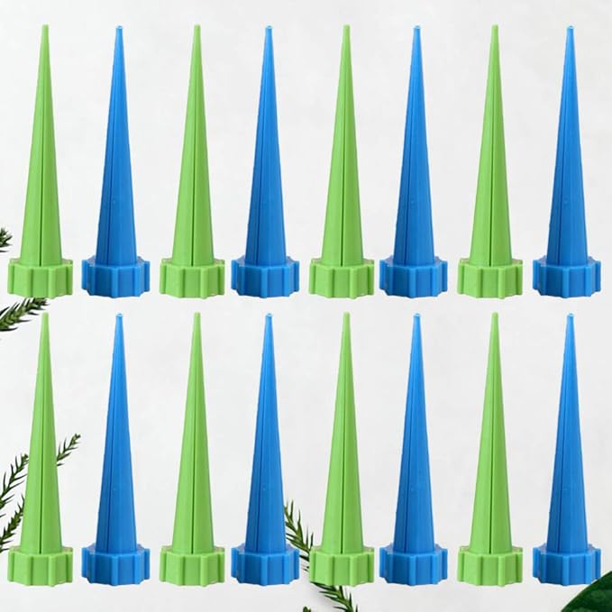 Operitacx 16pcs Plant Watering Spikes, Plastic Plant Self Watering Devices, Flower Pot Irrigation Drippers for Outdoor Indoor Garden Flower Vegetables Random Color