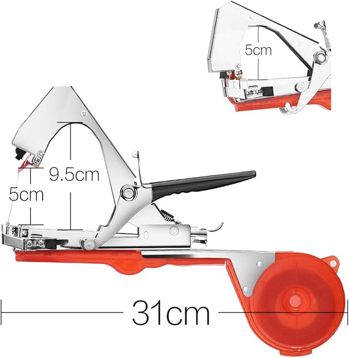 Plant Tying Machine Tomato Tape Tool Fruit Twine Tool with 21 Rolls of Tape and 1 Box of Staple for Garden Vegetable Grape Cucumber Pepper