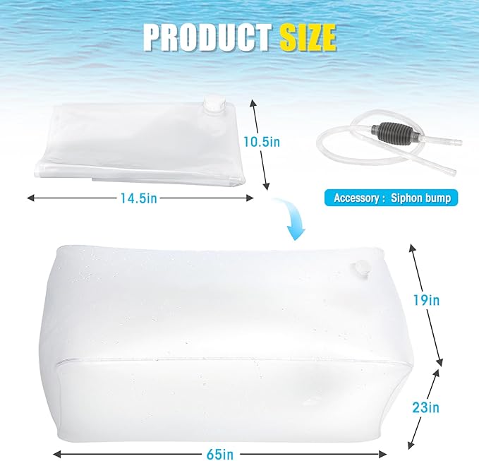 Zipcase Water Storage Bladder, 100 Gallon Heavy Duty Food-Grade Plastic Bag, for Emergency Water Bank, Ideal for Bathtub Water Storage, Camping, Gardening and Agricultural Irrigation.