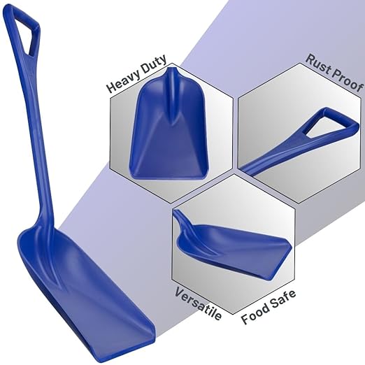 SPARTA 41077EC14 Plastic Sanitary Shovel, Food Safe Plastic Shovel For Commerical Kitchens, 14 Inches, Blue, (Pack of 3)
