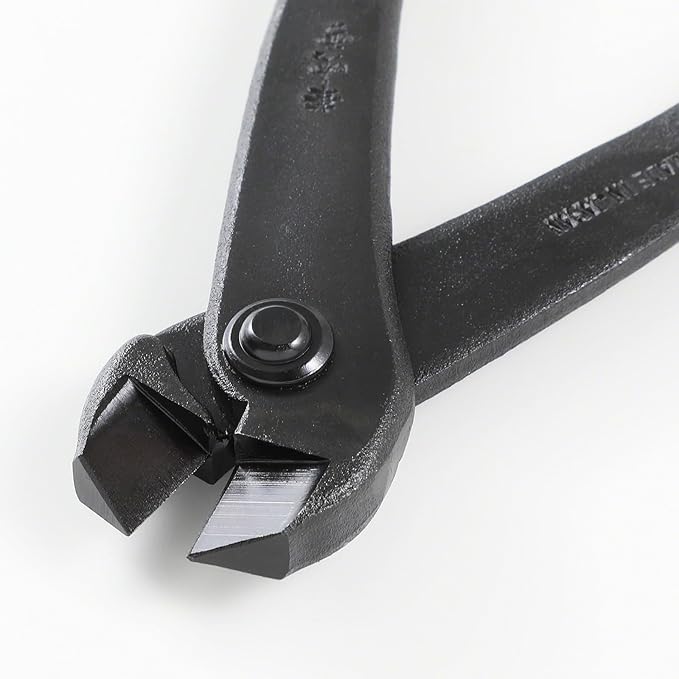 Wazakura Hanafubuki Hand Forged Bonsai Tree Wire Cutter MADE IN JAPAN 7.7inch (195mm), Japanese Garden Tool, Rounded Ends - Black