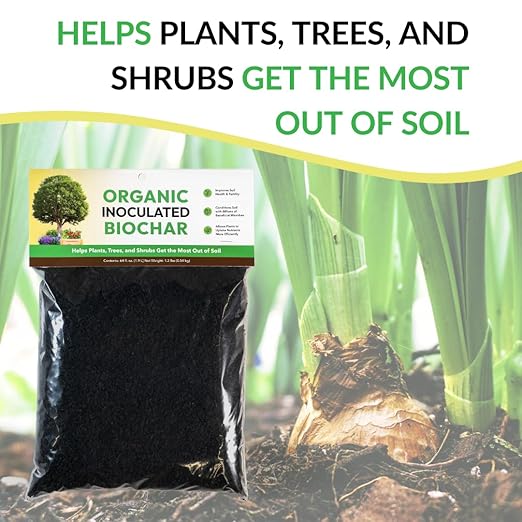 Organic Inoculated Biochar: Helps Plants and Trees Get The Most Out of Soil | Allows Plants to Uptake Nutrients More Efficiently | Contains Millions of Soil-Enriching Micro-Organisms | 64oz Bag
