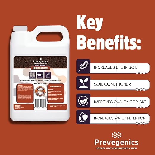 Liquid Compost | (1 Gallon) | Worm Tea with Trace Minerals, Vitamins, and Aerobic Microbes | Improves Soil Health, Mobile Microbes, and Enhance Nutrient Uptake