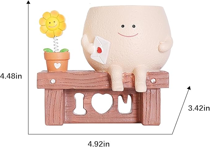 Sunflower Planter Pot with Drainage Hole Cute Plant Pots for Succulents Plants Live Unique Flower Pots for Indoor Outdoor Use