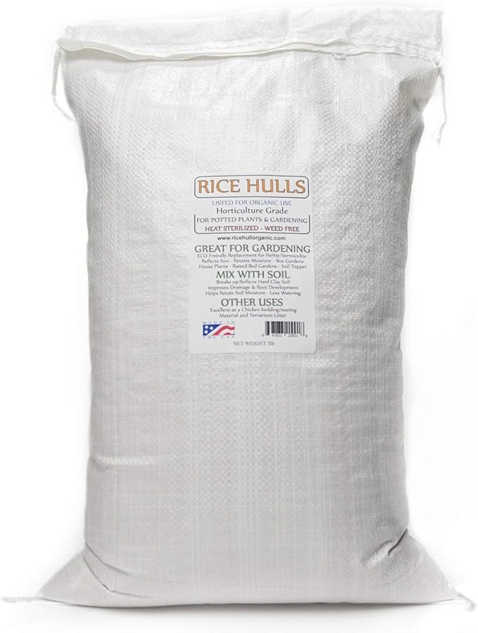 Rice Hulls - Organic Use - 5lb - House Plants – Gardening - Chicken Bedding Nesting
