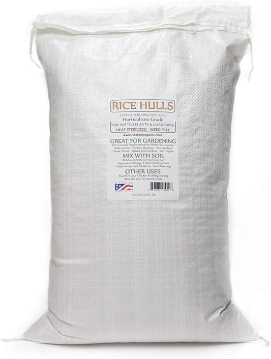 Rice Hulls - Organic Use - 5lb - House Plants – Gardening - Chicken Bedding Nesting