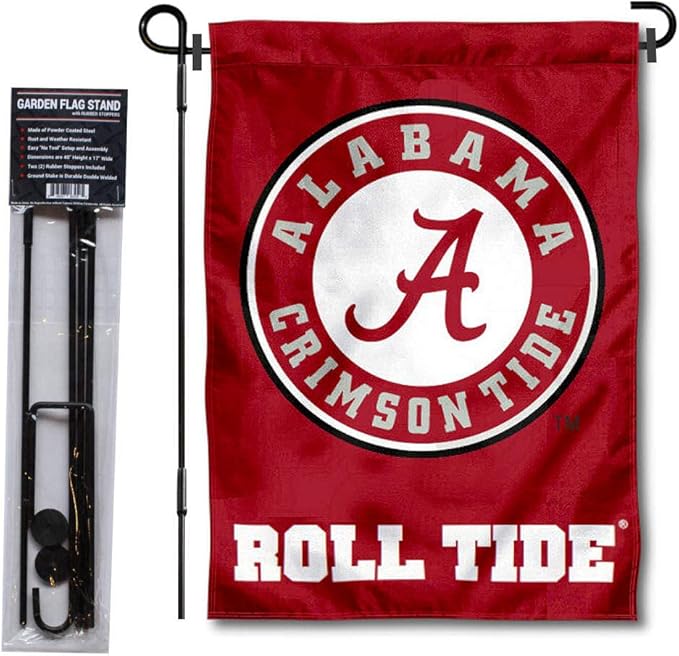 College Flags & Banners Co. Alabama Crimson Tide Garden Flag with Stand Holder