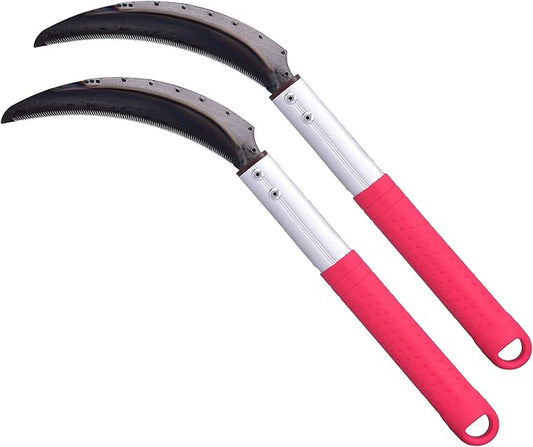 Scythe Garden Tool, Japanese Weeding Scymea, Scythe Tool, Weeding and Weed, Magnetic Handle, Durable SK5 Steel Blades, (2 Pack)
