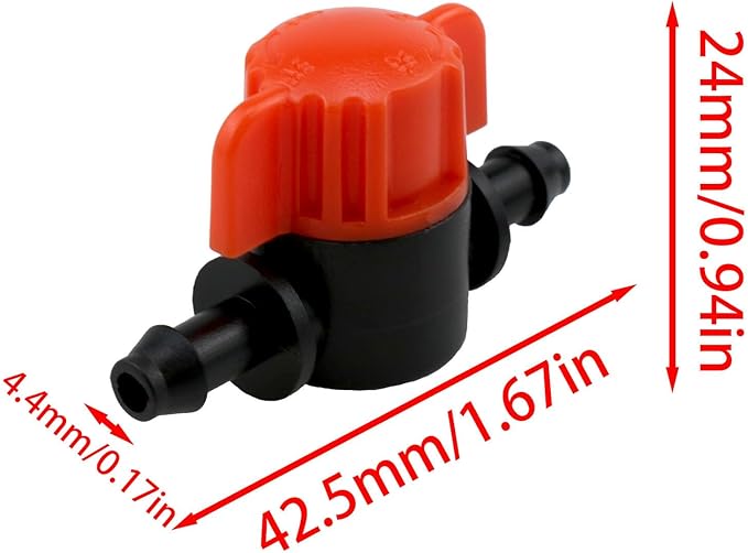 1/4" Drip Irrigation Valve Drip Irrigation Cut-Off Switch Valve for 1/4 Inch Drip Pipe Drip Pipe Stop Valve for Garden Lawn Irrigation System 16PCS