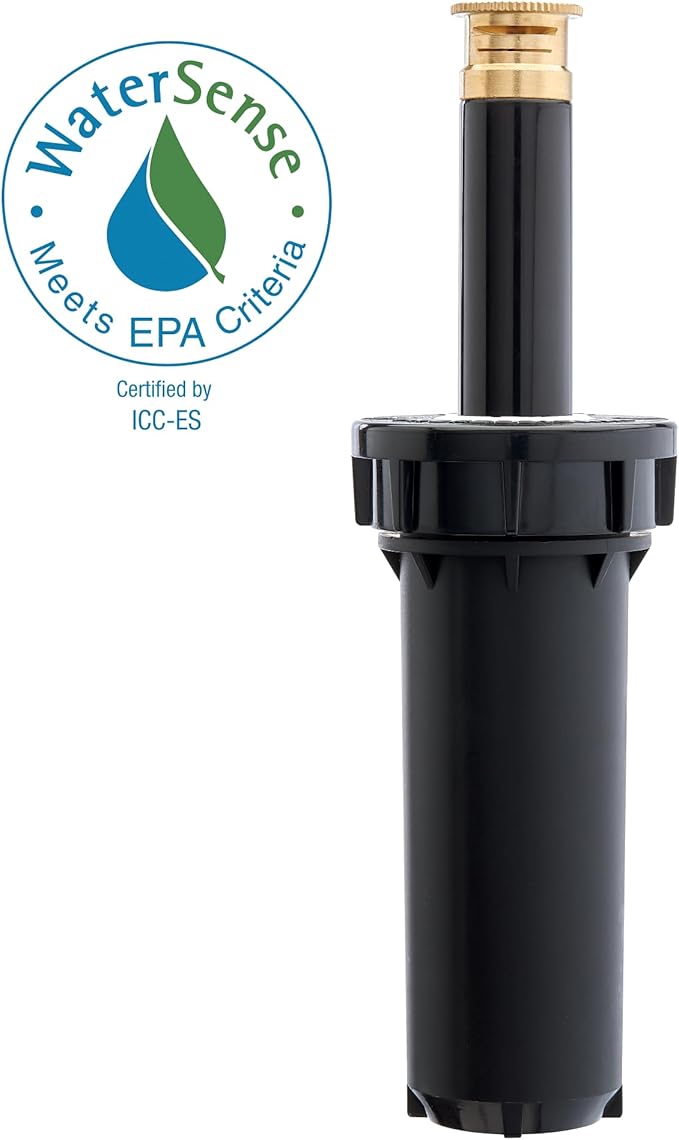 Orbit 80358 Professional Pressure-Regulating Pop-Up Spray Head Sprinkler with Brass Nozzle, 3" Half Spray