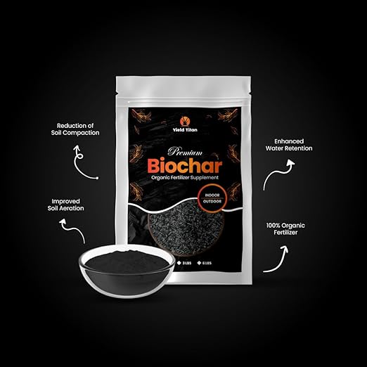 Premium Biochar Organic Fertilizer Supplement for Indoor & Outdoor Plants - Gardening & Agriculture to Improve Structure, Fertility & Health (3 lbs)