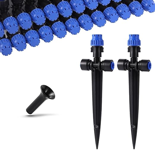(5-Pack) Quick Connect Dripper Drip Irrigation Emitters for 1/4" Tubing - Fast Easy Install Adjustable Flow Watering Flower Beds, Garden