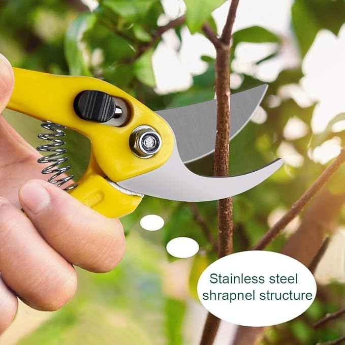 MOSFiATA Bonsai Tools Set 13 Pcs High Carbon Steel Succulent Gardening Trimming Tools Set Include Pruning Shears, Scissors, Mini Rake, Round and Pointed Shovel &Training Wire in PU Leather Bag