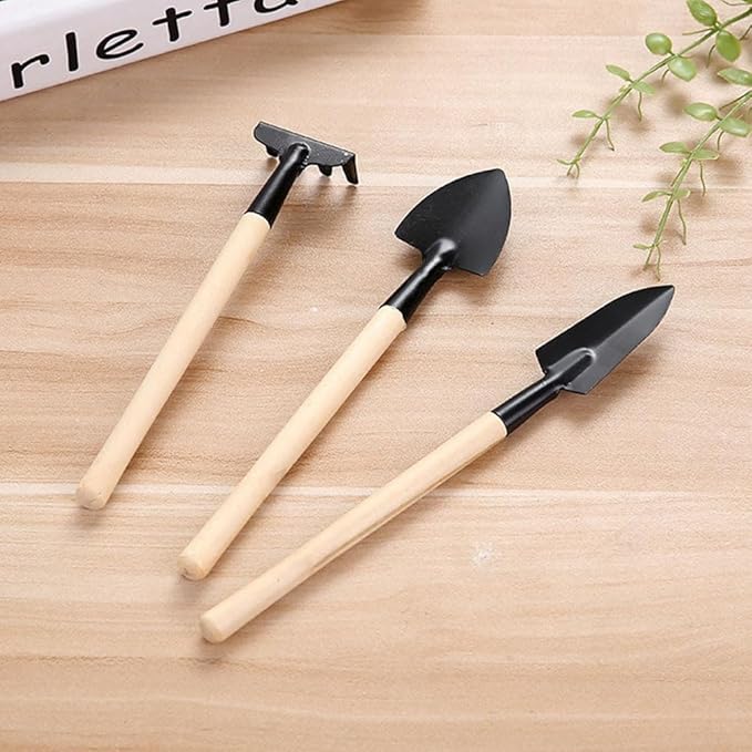 GANAZONO 8 Sets Mini Gardening Tools Portable Garden Hand Tools Set Miniature Gardening Rake Trowel and Shovel for Bonsai Succulents Herbs Planting