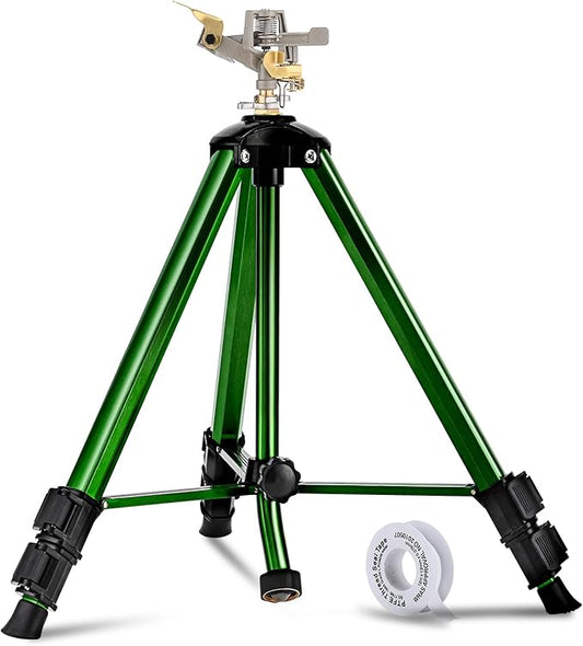 Lawn Sprinklers for Yard, Pattiumo 360°Tripod Sprinklers for Yard Large Area, 3/4" Connector, Adjustable Height 16-37”, Heavy Duty Sprinklers for Garden/Yard/Patio, 1Pack