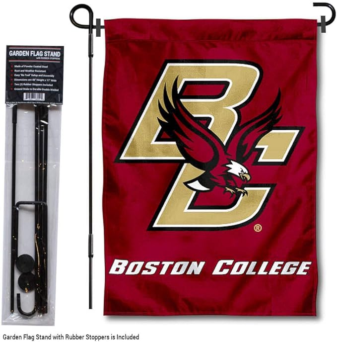 College Flags & Banners Co. Boston College Eagles Garden Flag with Stand Holder