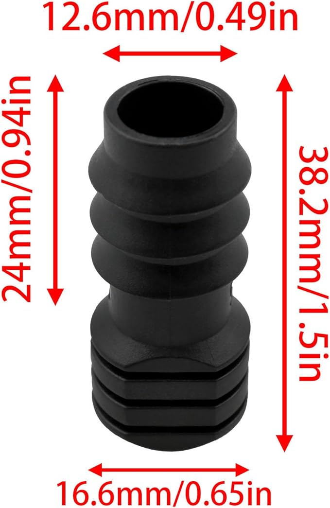 Barbed End Plug Connector for 1/2 Inch Irrigation Pipe (0.52 "ID x 0.65" OD) End Cap Irrigation Plug Nut for Garden Irrigation Systems 12 PCS
