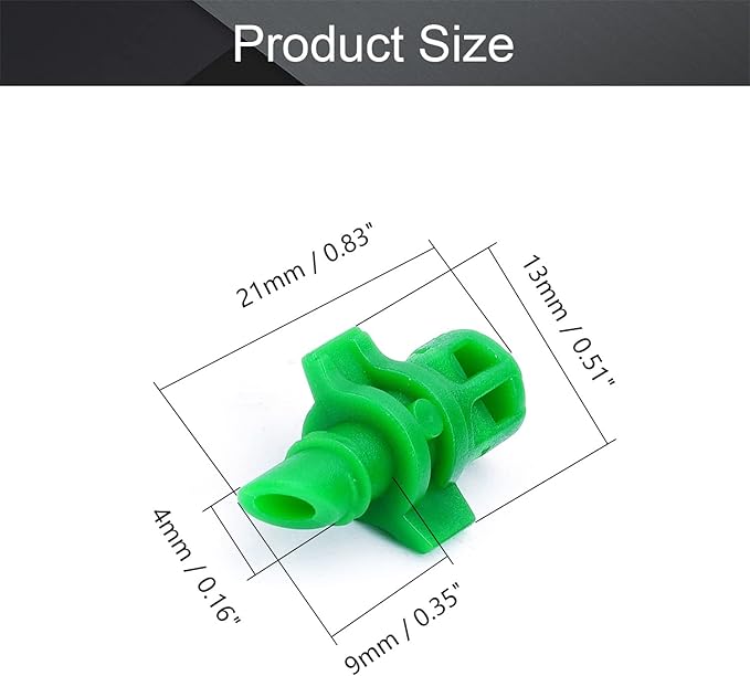 MroMax 25Pcs 180 Degree Micro Sprayer Automizing Sprinkler Nozzle Hydroponic Aeroponic Misters Fan Jet for Miniature Garden Lawn Plant Irrigation System Green