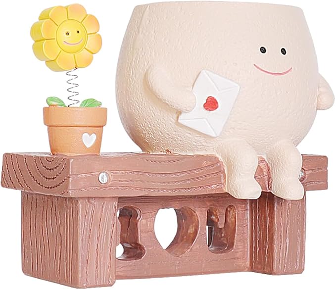 Sunflower Planter Pot with Drainage Hole Cute Plant Pots for Succulents Plants Live Unique Flower Pots for Indoor Outdoor Use