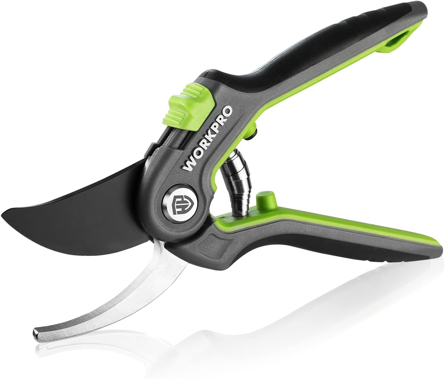 WORKPRO Bypass Pruning Shears, 8’’ Stainless Steel Gardening Hand Pruner, Professional Garden Trimming Scissors with Sharp SK5 Steel Blades, Ideal Garden Tool,Green