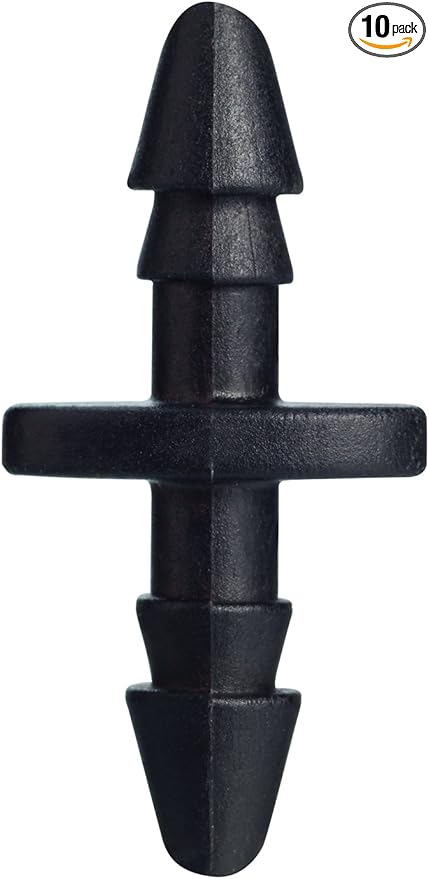 Orbit 67402 1/4" Barb Drip Irrigation, Drip Coupling, 250-Pack, Black