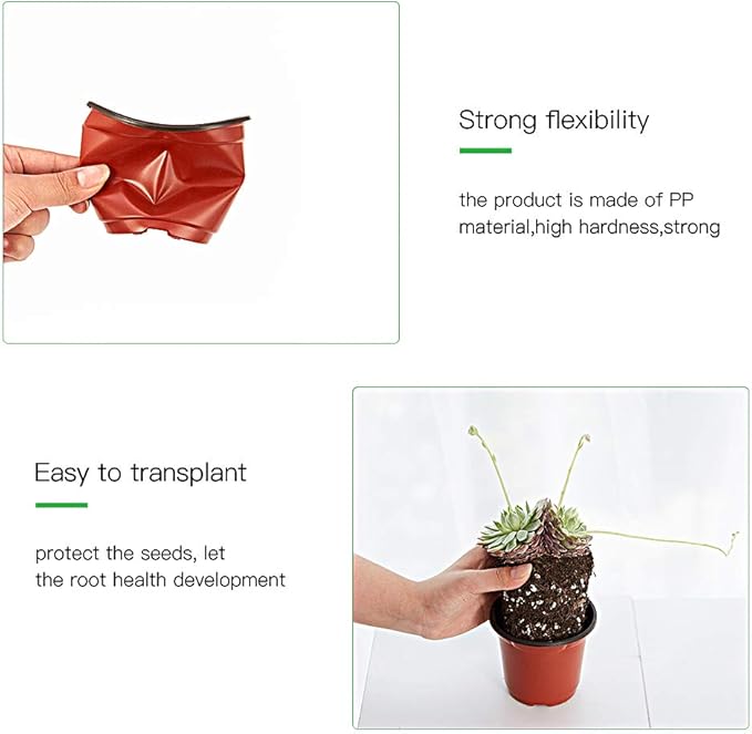 JERIA 100-Pack 4 Inch Plastic Plant Nursery Pots Come with 100 Pcs Plant Labels, Seedling Flower Plant Container and Seed Starting Pots