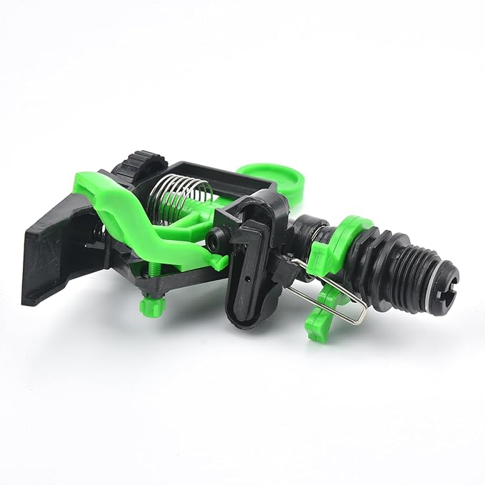 Gardening Watering System Tools, 1/2 Inch Garden Lawn Spray Irrigation Nozzle, Internal Threaded Rocker Arm Sprinkler 360 Degree Automatic Rotation Adjustment Nozzle (Green)