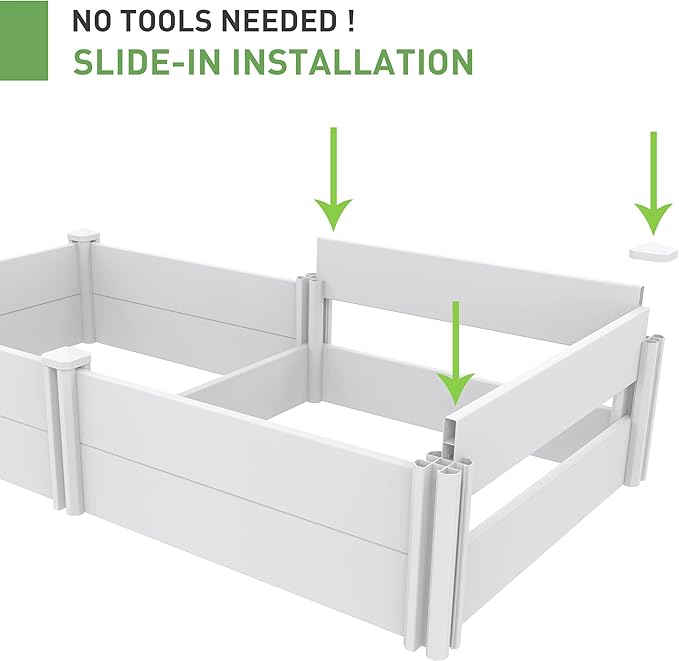 6' x 3' Vinyl Raised Garden Bed Screwless Planter Box for Gardening, Whelping Pen and More