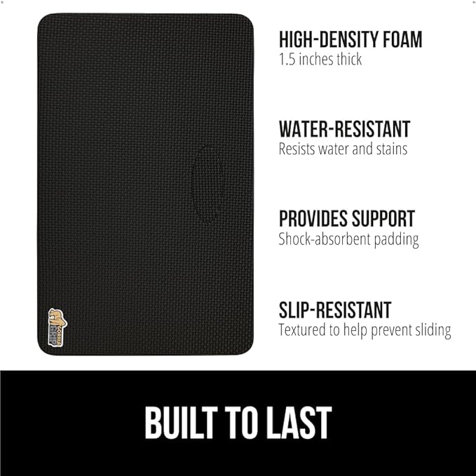 Gorilla Grip Extra Thick Kneeling Pad, Supportive Soft Foam Cushioning for Knee, Water Resistant Construction for Gardening, Bathing Baby, Workout Supplies, Lightweight, Garden Work Gifts