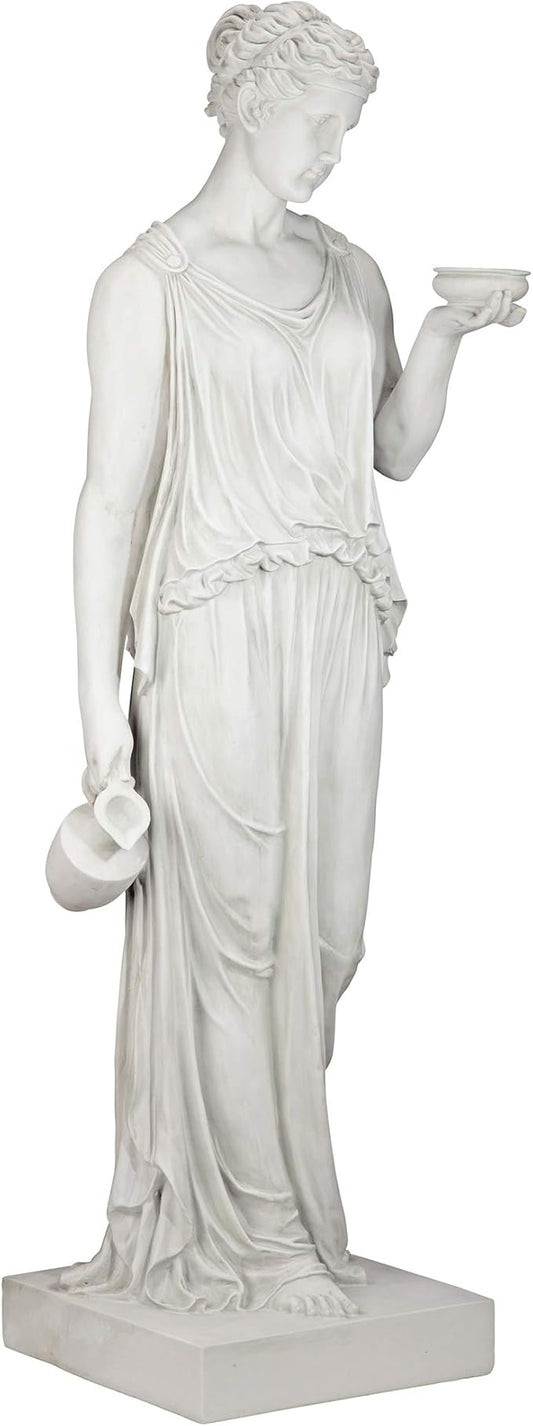 Design Toscano Hebe Greek Woman Patron of Youth Indoor/Outdoor Garden Statue, Estate Size, 62 inches tall, Cast Stone Resin, Antique Stone Finish
