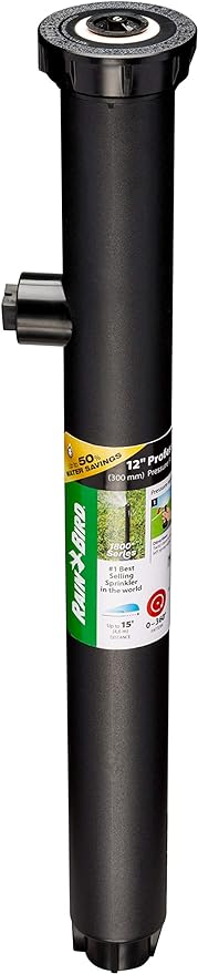 Rain Bird 1812APPRS Pressure Regulating (PRS) Professional Pop-Up Sprinkler, Adjustable 0° - 360° Pattern, 8' - 15' Spray Distance, 12" Pop-up Height