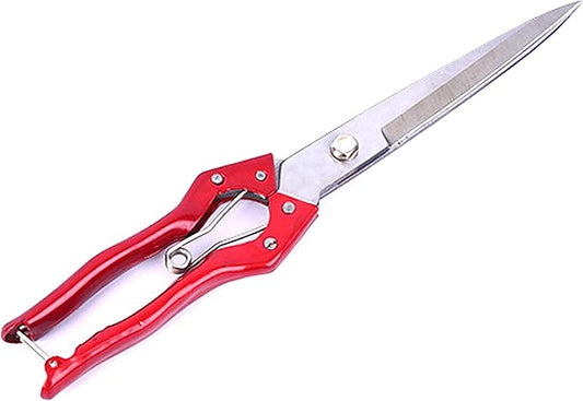 Grass Shear Sheep Shear Alpaca Shear - Coated Wear-Resistant Handle, Manganese Steel Double Blade, Strong Spring Suitable For Cattle And Sheep and Horse Hair Hand-Cut (Red 12.6 inches)