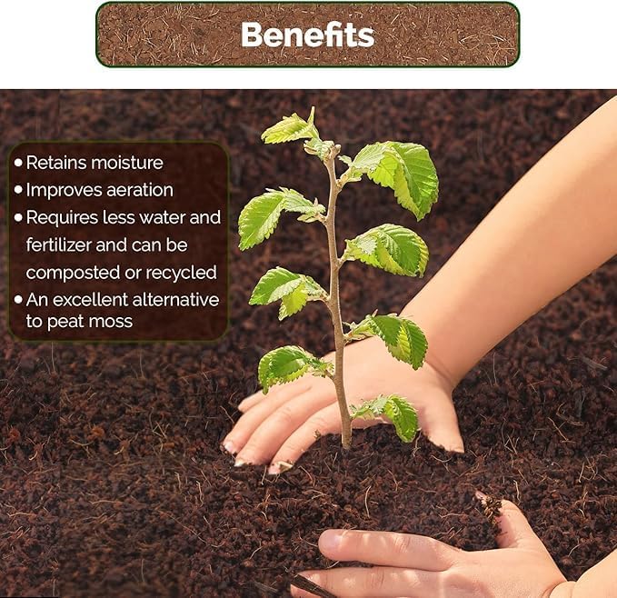 UBICON Coco Coir Block - Organic Garden Soil for Indoor & Outdoor Gardens and Greenhouses; Each 11 Pound Block Gets About 20 Gallons, Excellent Aeration, Retains Water