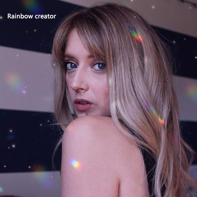 MerryNine 40mm Mixed Colorful Crystal Ball Prism with Drilled Hole Sun Shine Catcher Rainbow Pendants Maker, Hanging Crystals Prisms for Windows, for Feng Shui, for Gift(PrismBall-40mm Colorful)