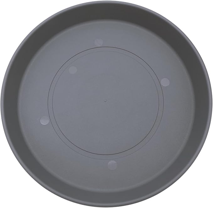 The HC Companies 7 Inch Round Prima Plastic Plant Saucer - Indoor Outdoor Plant Trays for Pots - 7.09 Inchx7.09 Inchx0.87 Inch in Warm Gray
