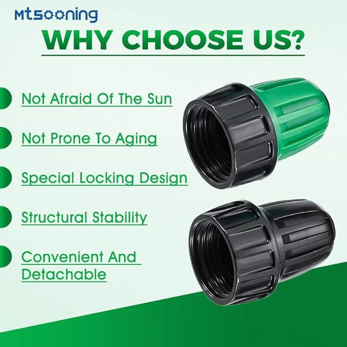 Mtsooning 12PCS 1/2" Drip Irrigation Tubing Faucet Adapter,Plastic 3/4" to 1/2" Garden Faucet Hose Connector,for Garden Hose Repair Drip Irrigation Parts