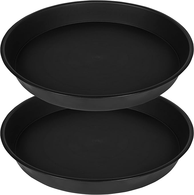 2 Pack of Bird Bath Bowl 12", 1.6" Depth, 10 12 inch Birdbath Bowls Dish Only for The Garden, Large Plant Saucer (12", Black)