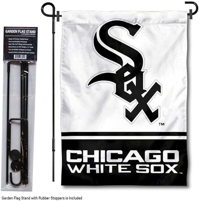 WinCraft Chicago White Sox Garden Flag with Stand Holder