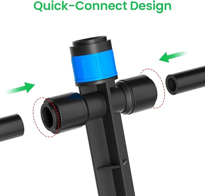 MIXC 20 Packs Drip Emitters for 1/4" Tubing with Adjustable Water Flow,Fan Shape, 360 Degree Sprayer Ideal for Irrigation System