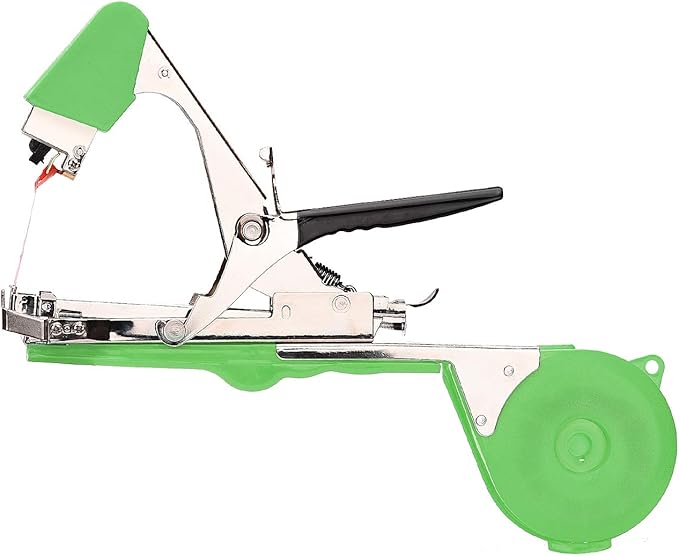 Plant Tying Machine Tape Tool for Tomatoes Peppers Grapes Cucumbers and Vining Vegetables Quickly and Easily Tie, Great for Gardeners Farmers, with Tapes, Spare Parts, Staples - Green