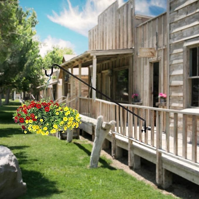 MIXXIDEA Extended Fence Deck Hook Rail Hook Heavy Duty Bird Feeder Hook, 360 Degree Rotary and Length Adjustable Plant Bracket for Bird Feeders, Planters, Suet Baskets, Lanterns, Wind Chimes and More